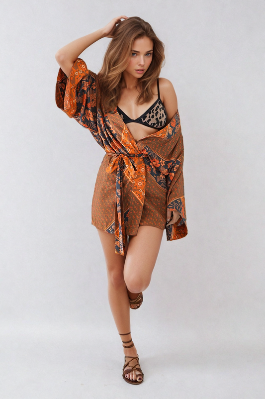 The Eva Mini Robe in Cinnamon